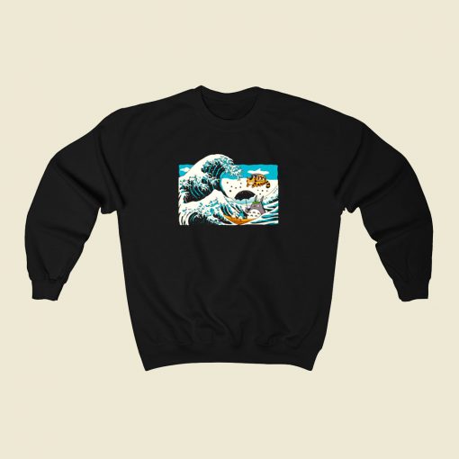 The Great Wave Off Totoro 80s Sweatshirt Style