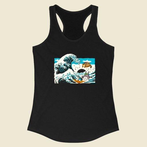 The Great Wave Off Totoro Racerback Tank Top