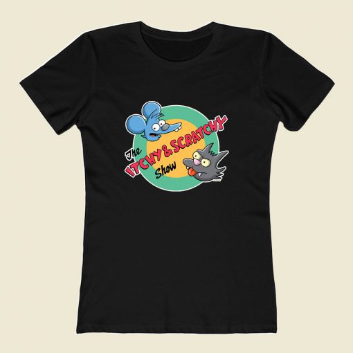 The Itchy Scratchy Show Retro 80s Women T Shirt Style