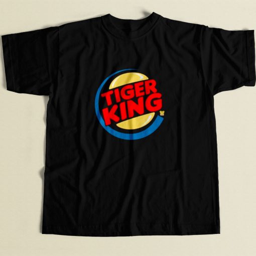 Tiger King Burger Parody 80s Mens T Shirt