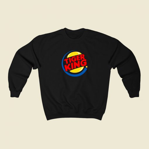 Tiger King Burger Parody 80s Sweatshirt Style