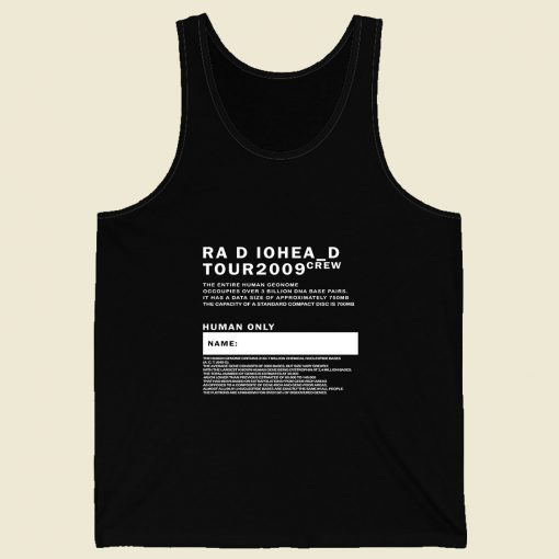 Tour 2009 Radiohead Crew Retro Mens Tank Top