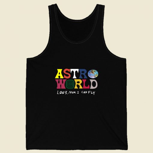 Travis Scott Astroworld Look Mom I Can Fly T Shirt Retro Mens Tank Top