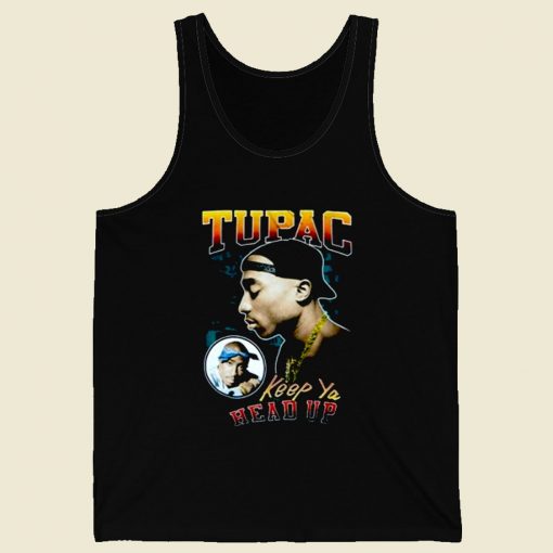 Tupac Keep Ya Head Up Retro Mens Tank Top