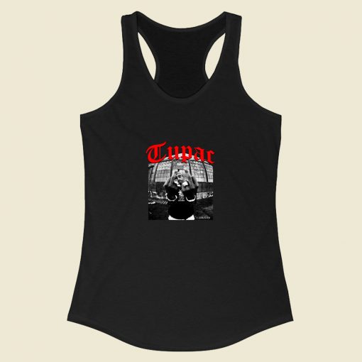 Tupac Middle Finger Racerback Tank Top