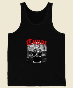 Tupac Middle Finger Retro Mens Tank Top