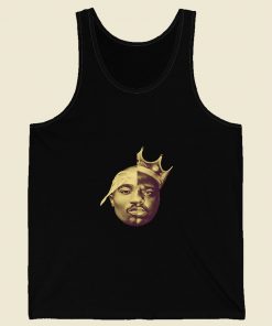 Tupac Shakur And The Notorious Big Head Retro Mens Tank Top