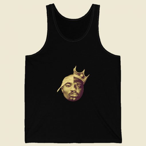 Tupac Shakur And The Notorious Big Head Retro Mens Tank Top