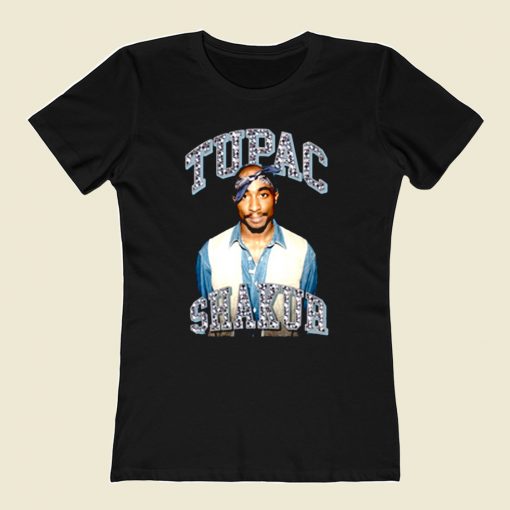 Tupac Shakur Glitter Rap 80s Womens T shirt