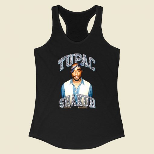 Tupac Shakur Glitter Rap Racerback Tank Top