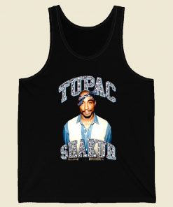 Tupac Shakur Glitter Rap Retro Mens Tank Top