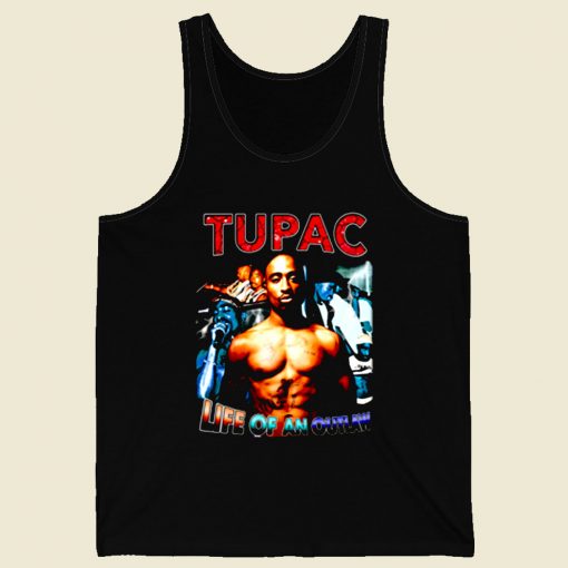 Tupac Shakur Life Of An Outlaw Retro Mens Tank Top