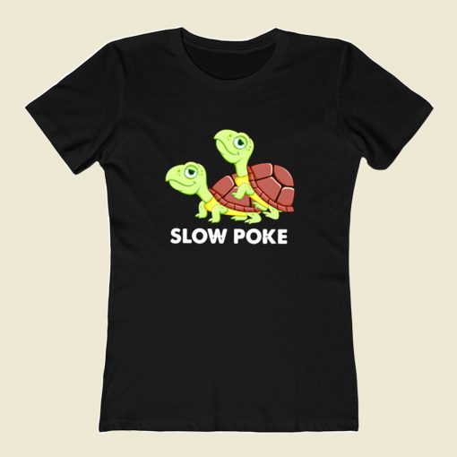 Turtle Slow Poke 80s Womens T shirt