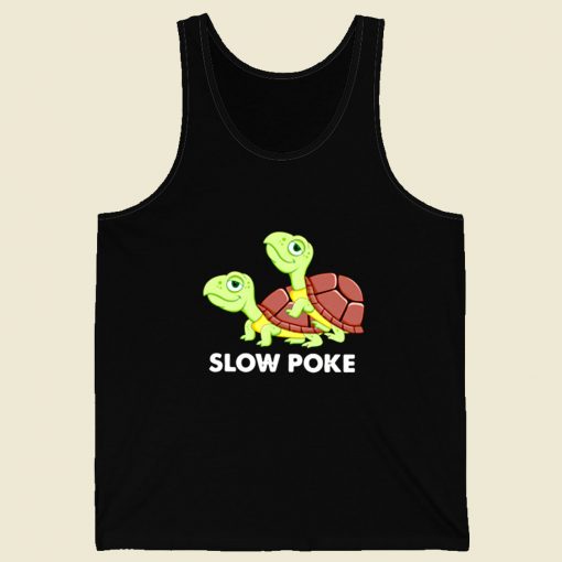 Turtle Slow Poke Retro Mens Tank Top