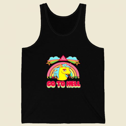 Unicorn Go To Hell Retro Mens Tank Top