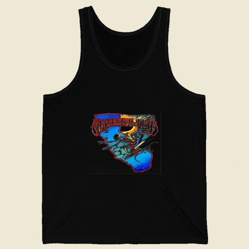 Vintage 1986 Grateful Dead Surfing Skeleton Retro Mens Tank Top