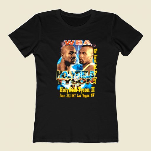 Vintage 90s Wba Holyfield Vs Tyson 80s Womens T shirt