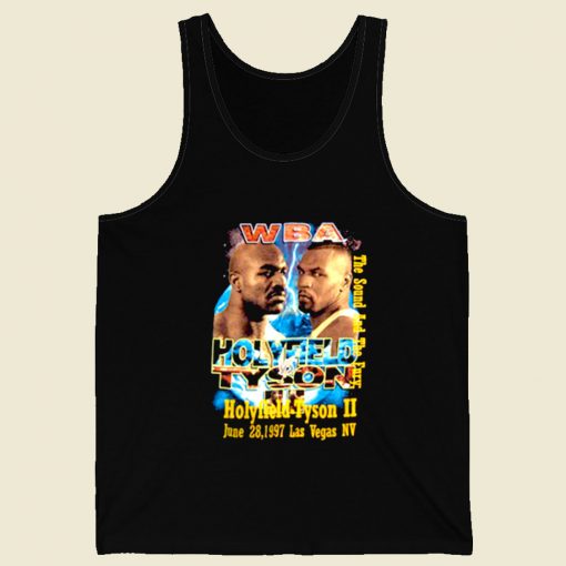 Vintage 90s Wba Holyfield Vs Tyson Retro Mens Tank Top