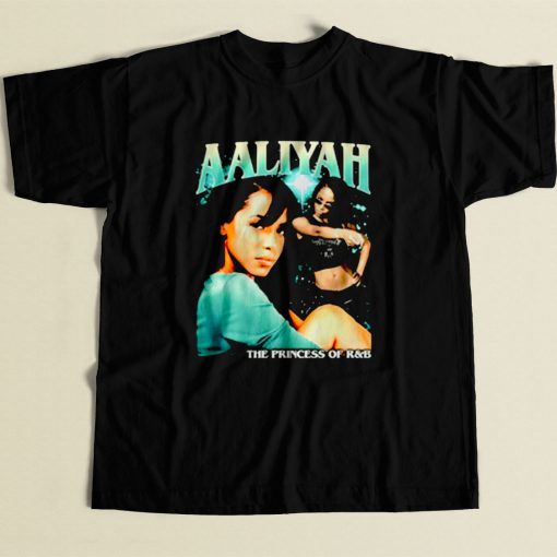 Vintage Aaliyah The Princess Of Rb 80s Mens T Shirt