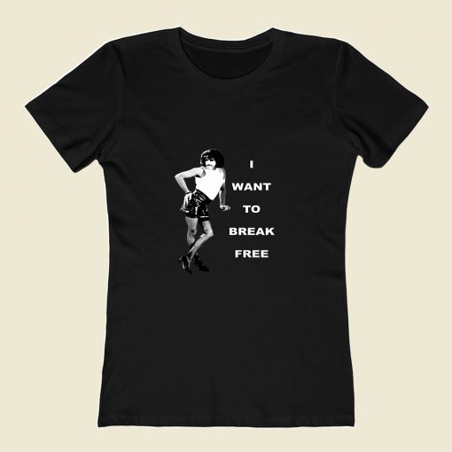 Vintage I Want To Break Freddie Mercury Queen 80s Womens T shirt