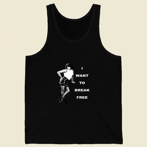 Vintage I Want To Break Freddie Mercury Queen Retro Mens Tank Top