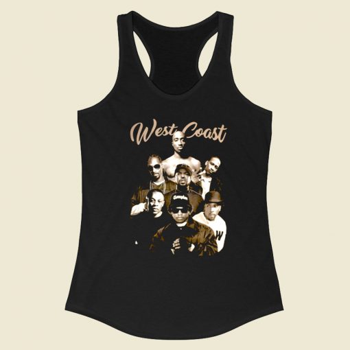 West Coast Hip Hop Legends 2pac Compton Rappers Racerback Tank Top