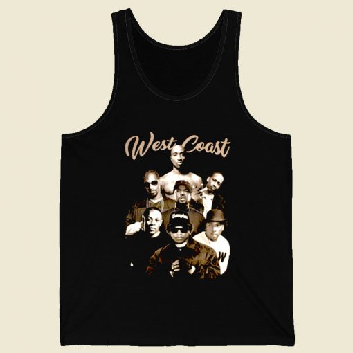 West Coast Hip Hop Legends 2pac Compton Rappers Retro Mens Tank Top