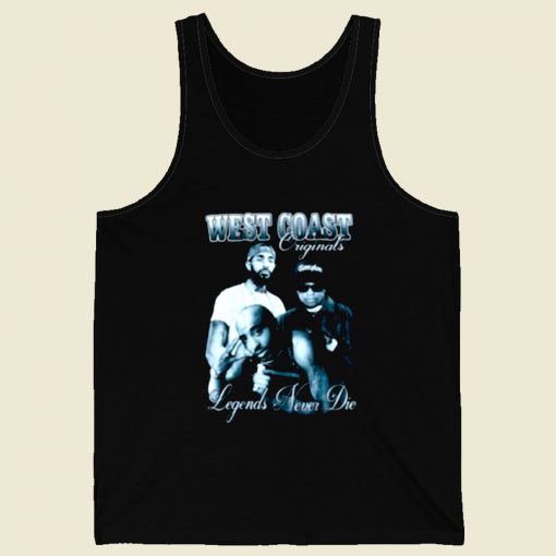 West Coast Legends Never Die Retro Mens Tank Top