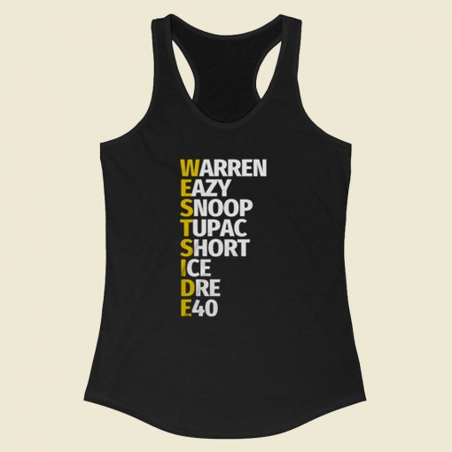 Westside Rap Tupac Dre E40 Snoop Racerback Tank Top