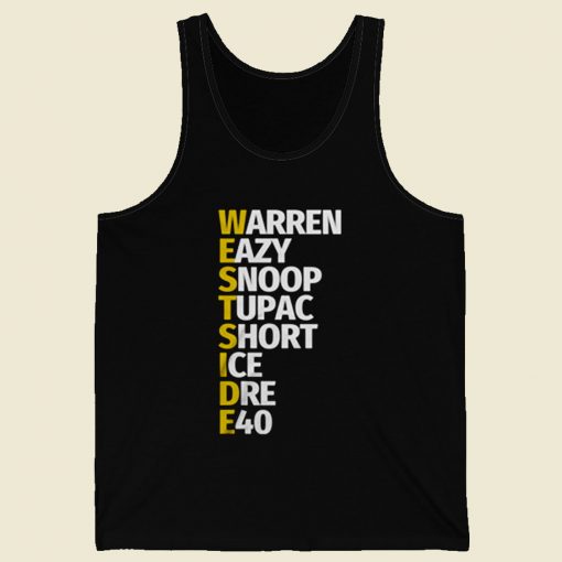 Westside Rap Tupac Dre E40 Snoop Retro Mens Tank Top