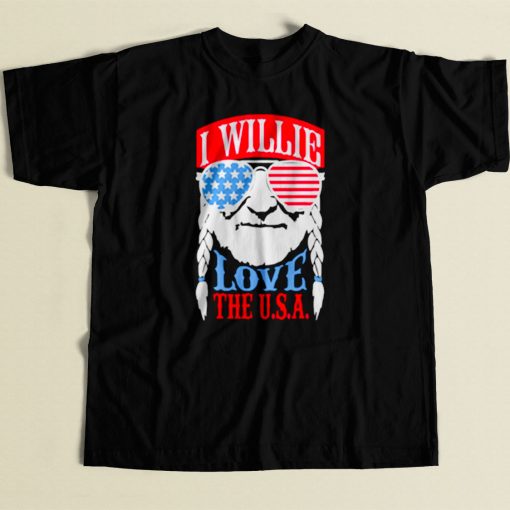 Willie Nelson Love The Usa 80s Mens T Shirt