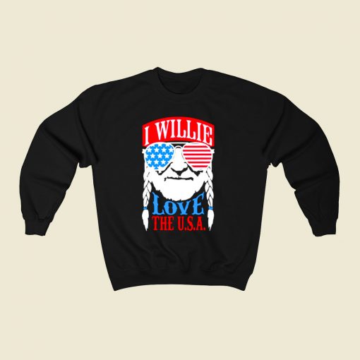 Willie Nelson Love The Usa 80s Sweatshirt Style