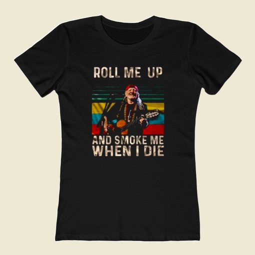 Willie Nelson Roll Me Up 80s Womens T shirt