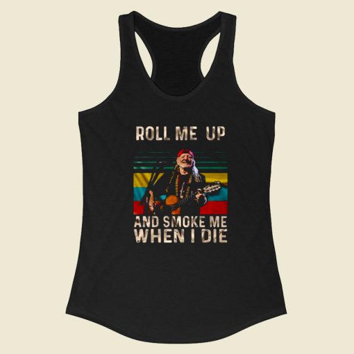 Willie Nelson Roll Me Up Racerback Tank Top