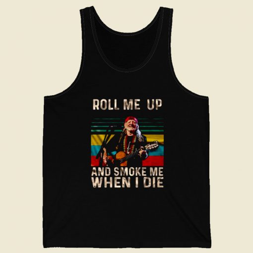 Willie Nelson Roll Me Up Retro Mens Tank Top