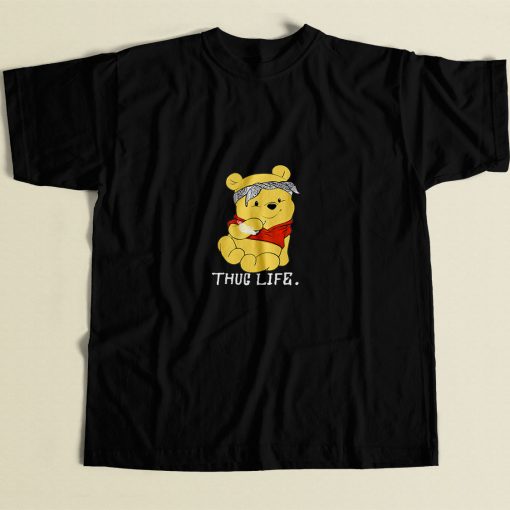 Winnie The Pooh Thug Life 80s Mens T Shirt