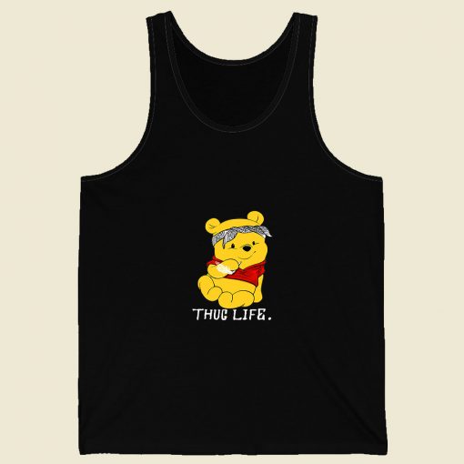 Winnie The Pooh Thug Life Retro Mens Tank Top