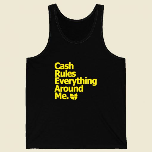 Wu Tang Cash Rules Retro Mens Tank Top