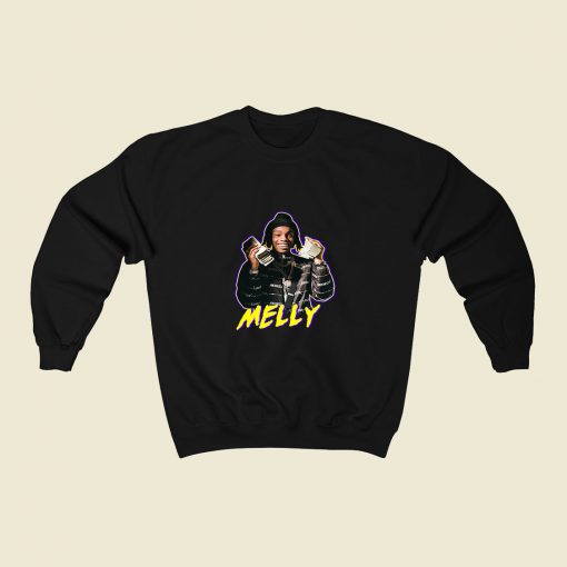 Ynw Melly Holding Money 80s Sweatshirt Style