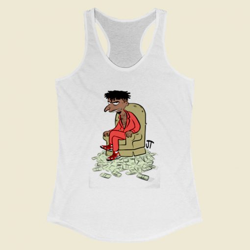 21 Savage In The Simpsons Women Racerback Tank Top