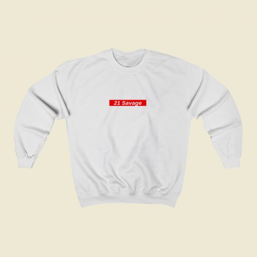 21 Savage Red Box Logo Christmas Sweatshirt Style