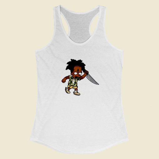 21 Savage Simpson Kill By Knife Women Racerback Tank Top