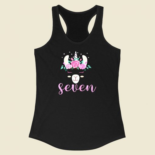 7 Years Old Llamacorn Birthday Racerback Tank Top Style