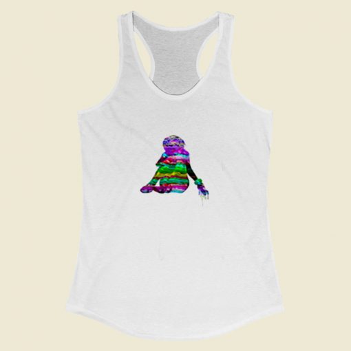 Aesthetic Glitch Anime Girl Women Racerback Tank Top