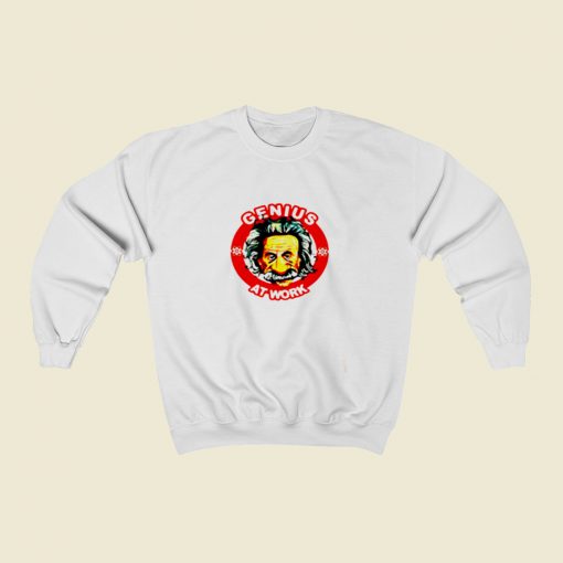 Albert Einstein Genius At Work Physicists Christmas Sweatshirt Style