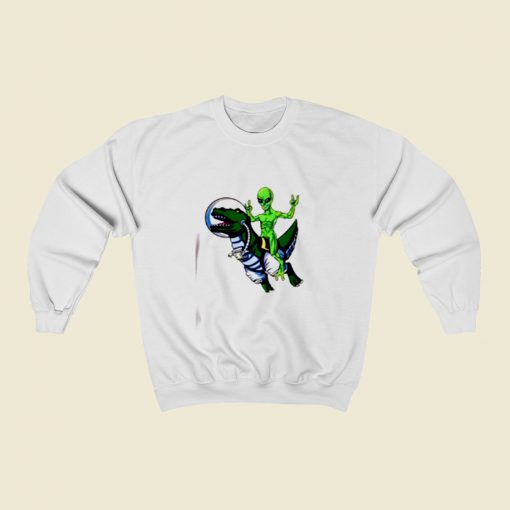 Alien Riding T Rex Christmas Sweatshirt Style