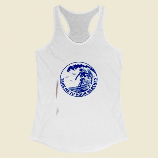 Alien Surfing Women Racerback Tank Top