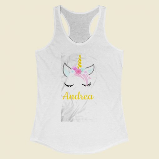 Andrea Unicorn Women Racerback Tank Top