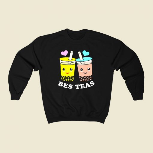 Anime Bes Teas Boba Bubble Tea 80s Fashionable Sweatshirt