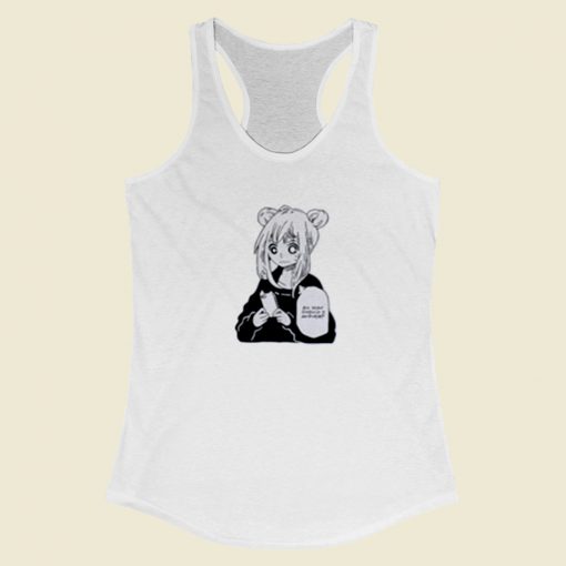 Anime Girl Texting Women Racerback Tank Top